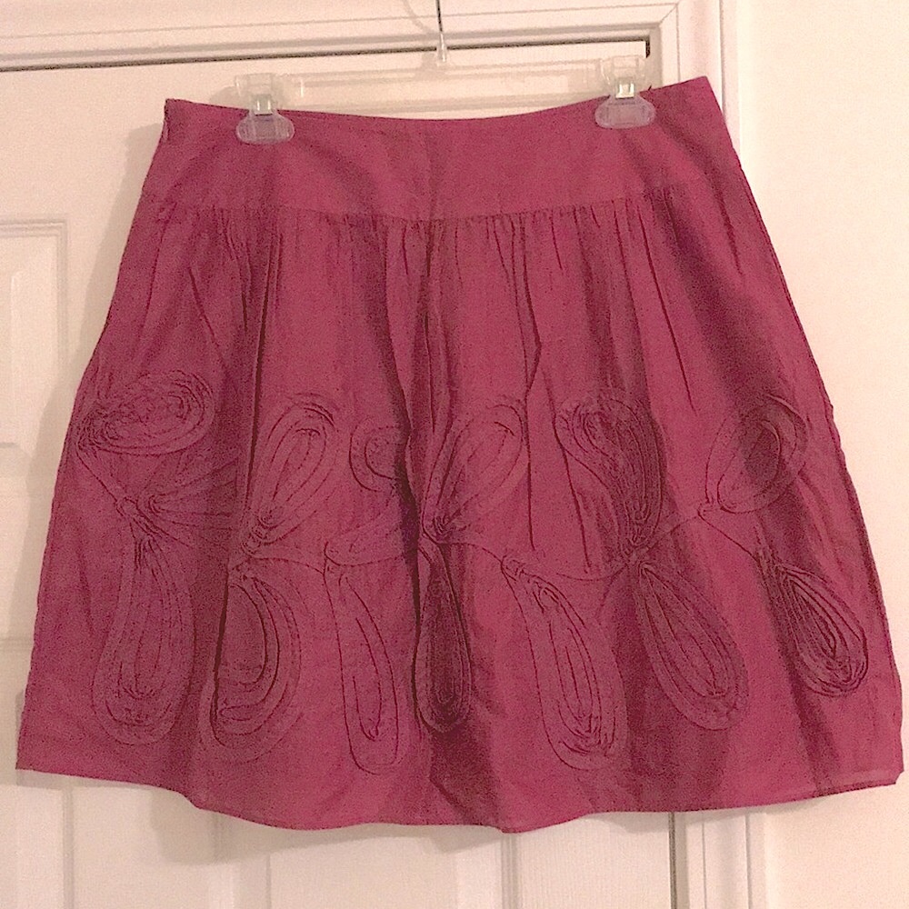 ANN TAYLOR LOFT PETITES Soutache Trimmed A-Line Skirt - Picture 3 of 8